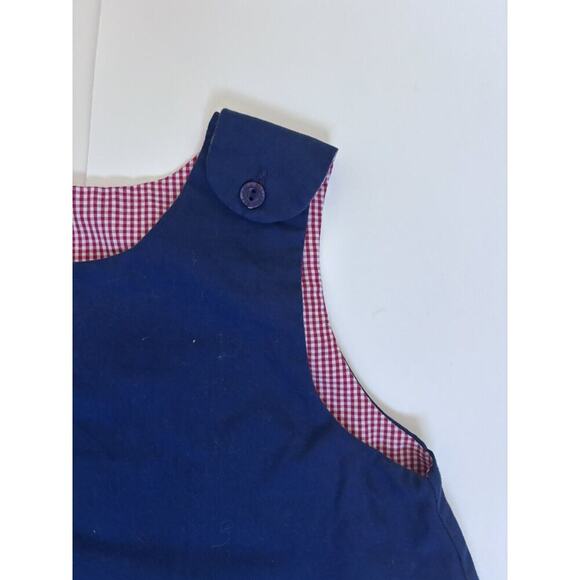 Handmade Christmas Santa Appliqué Toddler Girls Pinafore Dress Size 2 - Picture 4 of 5